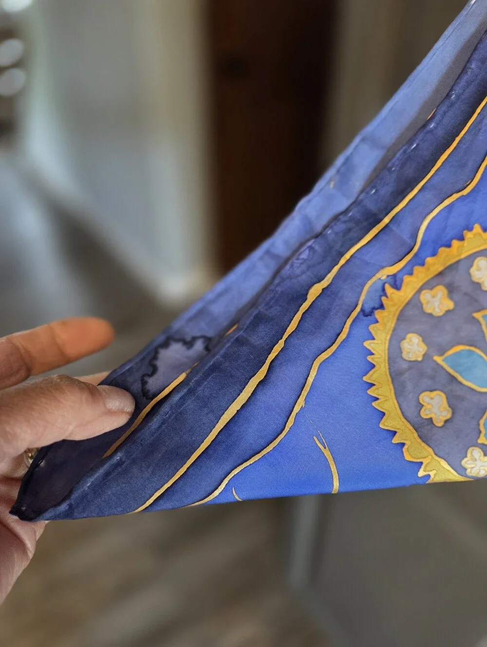 Silk Rolled Edge Paisley Scarf